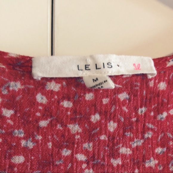 LE LIS red rayon romper with self tie wrap panel M - Picture 2 of 6